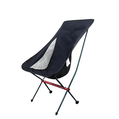 Leichter Campingstuhl, hohe Lehne, 1,3 kg – Schwarz