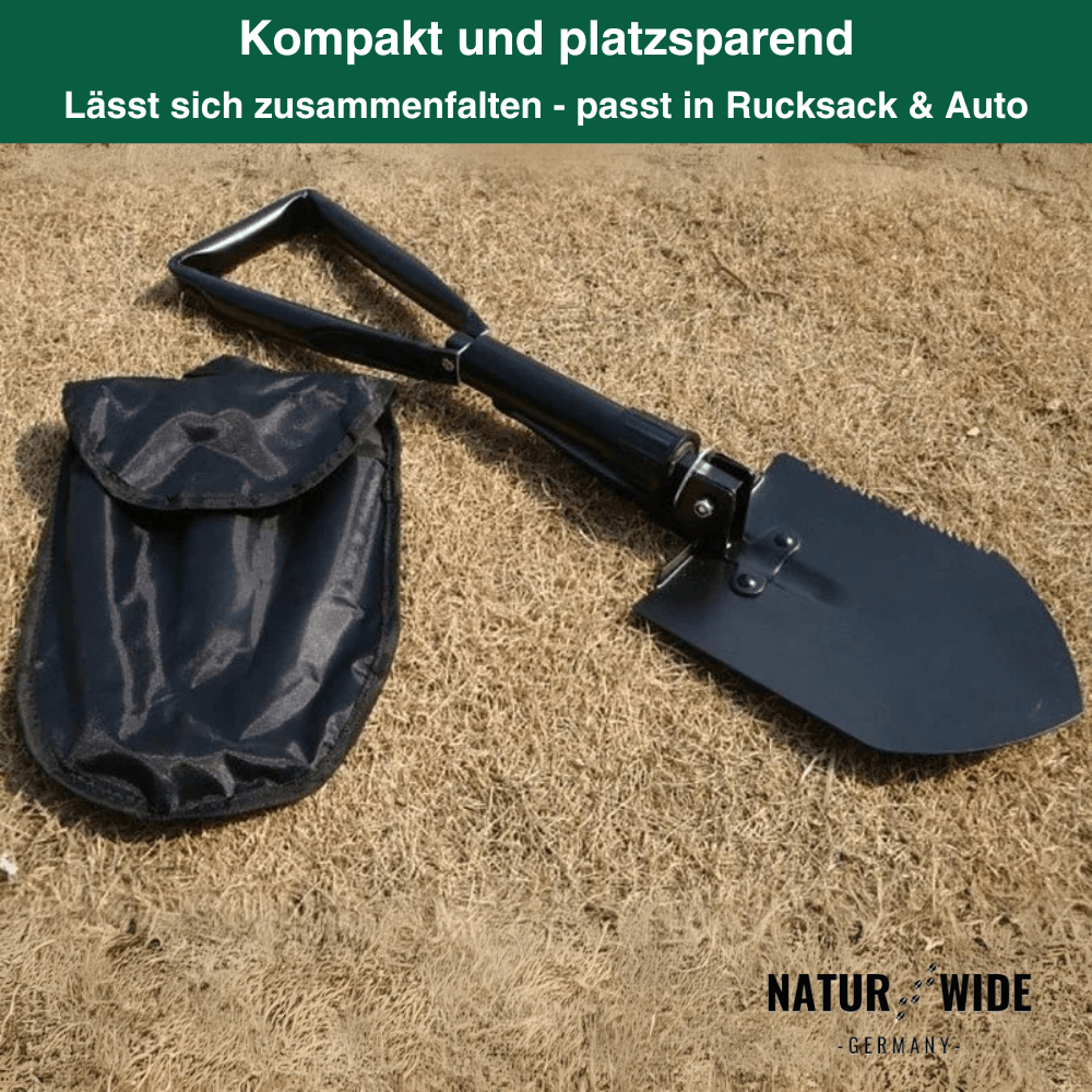 Klappspaten aus Karbonstahl mit Tasche – Ansicht 4