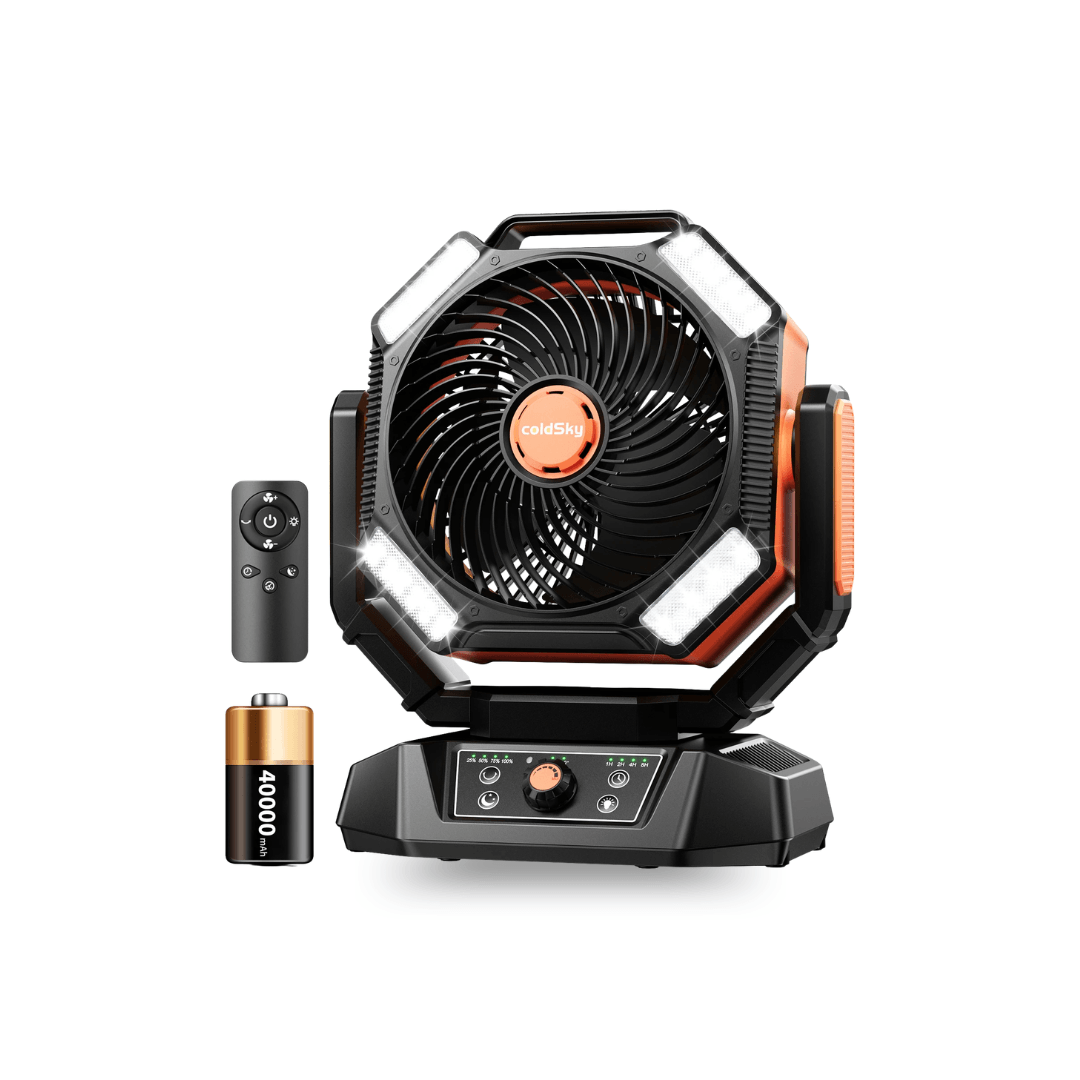 Campingventilator mit Licht, 20.000-mAh-Akku