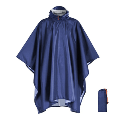 3-in-1-Regenponcho: Regenmantel, Plane & Decke – Dunkelblau