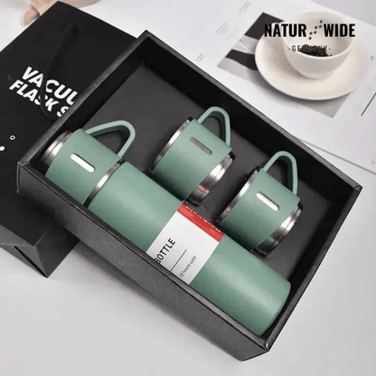 Thermosflasche 500 ml mit 3 Tassen, Edelstahl – Ansicht 16