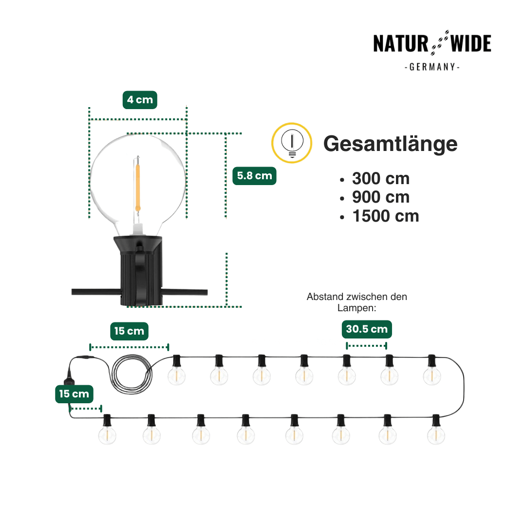 G40 LED-Lichterkette außen, bruchfest, 3–15 m – Ansicht 18