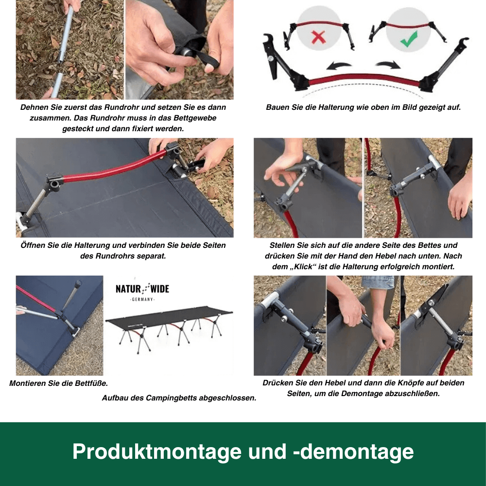 Faltbares Feldbett bis 120 kg, nur 2,2 kg – Ansicht 7