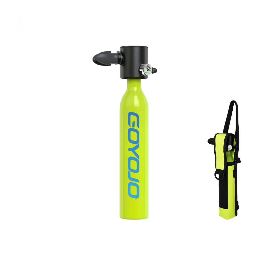 Mini-Tauchflasche 0,5 L mit Atemregler – Neon grün