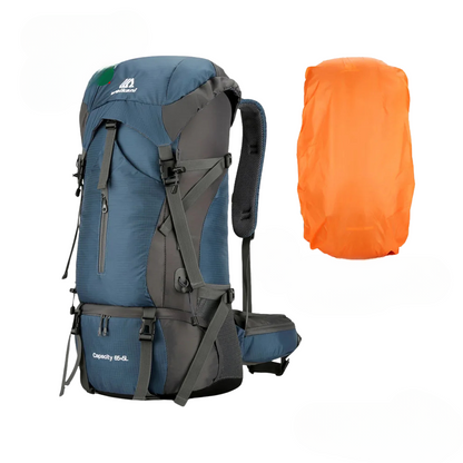 Trekkingrucksack 70 L mit Hüftgurt & Mesh-Rücken – Navyblau