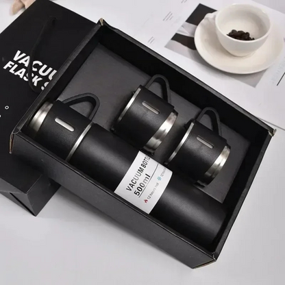 Thermosflasche 500 ml mit 3 Tassen, Edelstahl – Ansicht 24