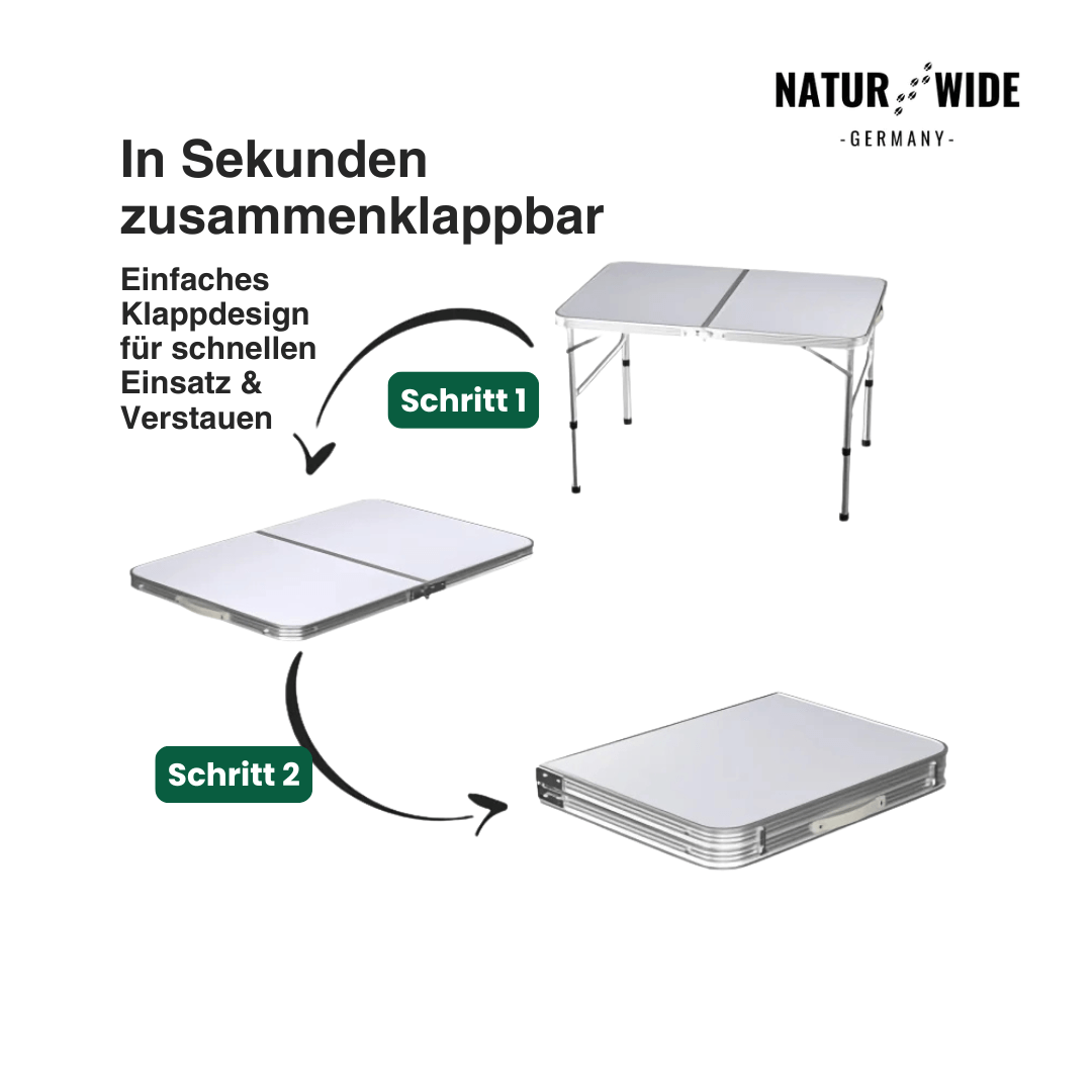 Alu-Campingtisch, klappbar & höhenverstellbar – Ansicht 14