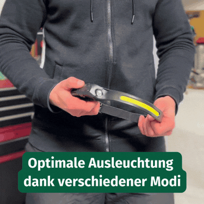 Stirnlampe mit 230°-Licht und Bewegungssensor – Ansicht 3