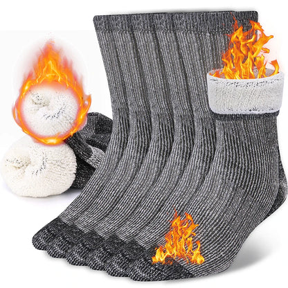 Merino-Wollsocken im 3er-Set, dick & warm – Grau - 3 Paare