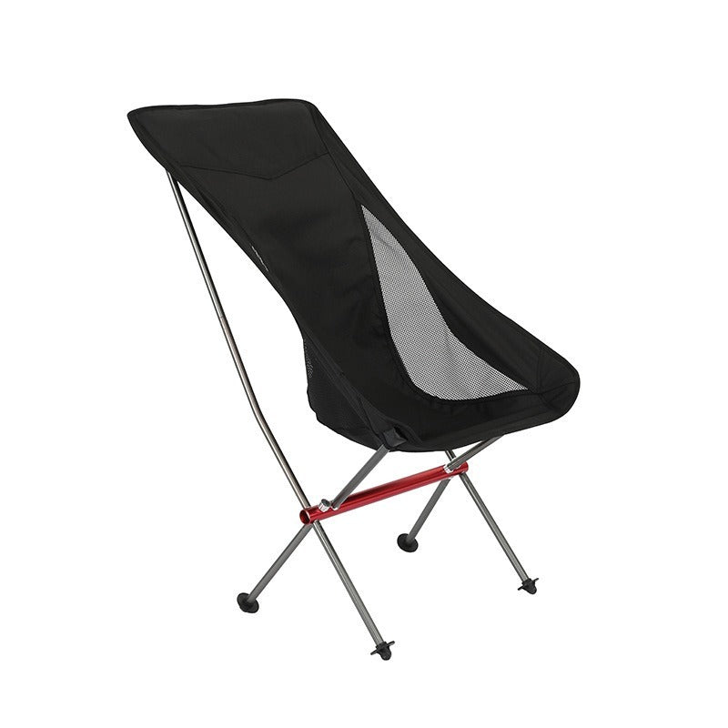 Festival-Stuhl Faltstuhl Pro, 1,3 kg, hohe Lehne – Schwarz