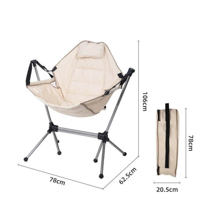 Camping-Schaukelstuhl XXL, faltbar, gepolstert – Beige