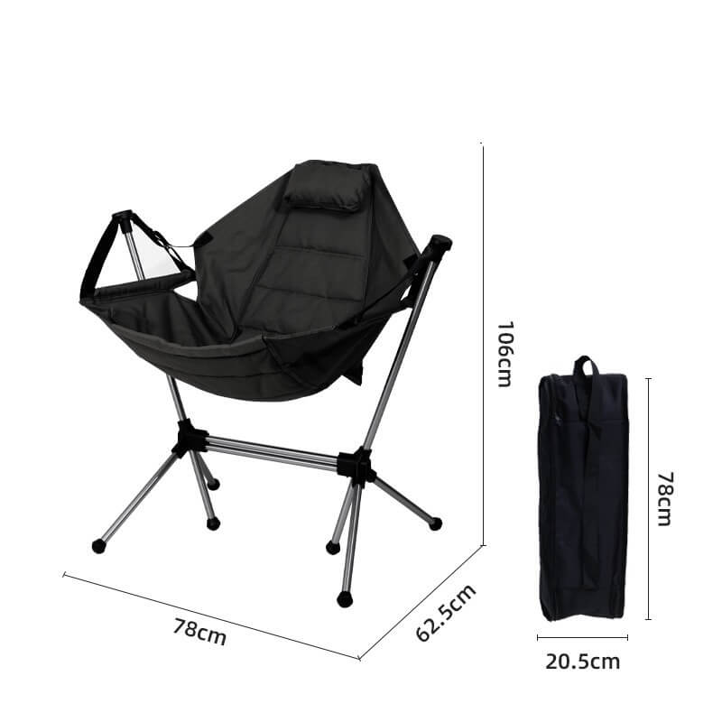 Camping-Schaukelstuhl XXL, faltbar, gepolstert – Ansicht 14