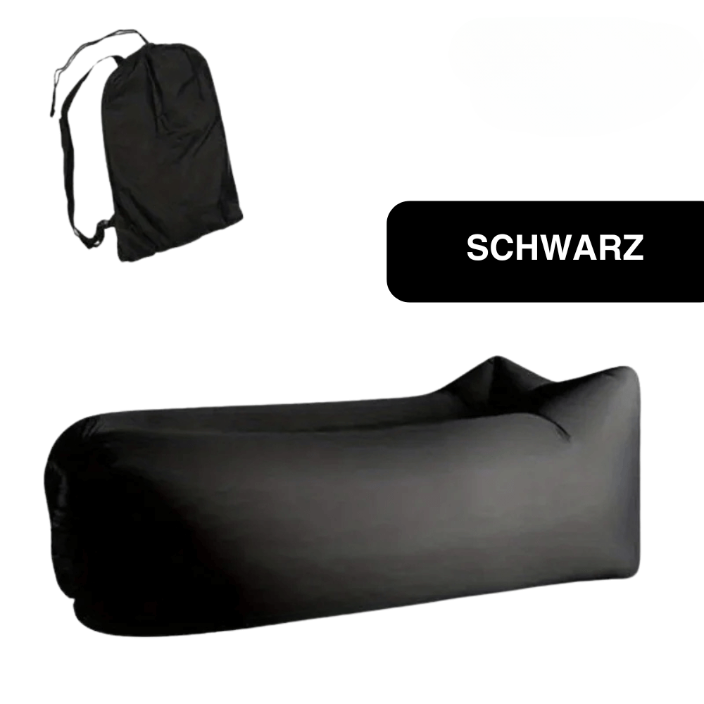 Aufblasbares Luftsofa ohne Pumpe, 200 × 70 cm – Schwarz