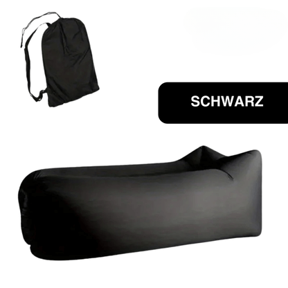 Aufblasbares Luftsofa ohne Pumpe, 200 × 70 cm – Schwarz